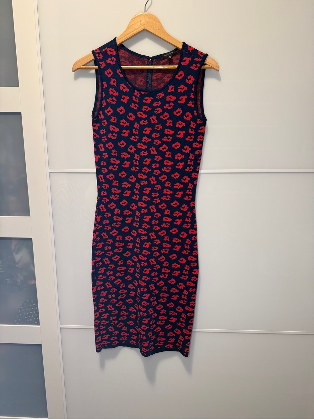 Pink Tartan Navy Bodycon Midi Dress